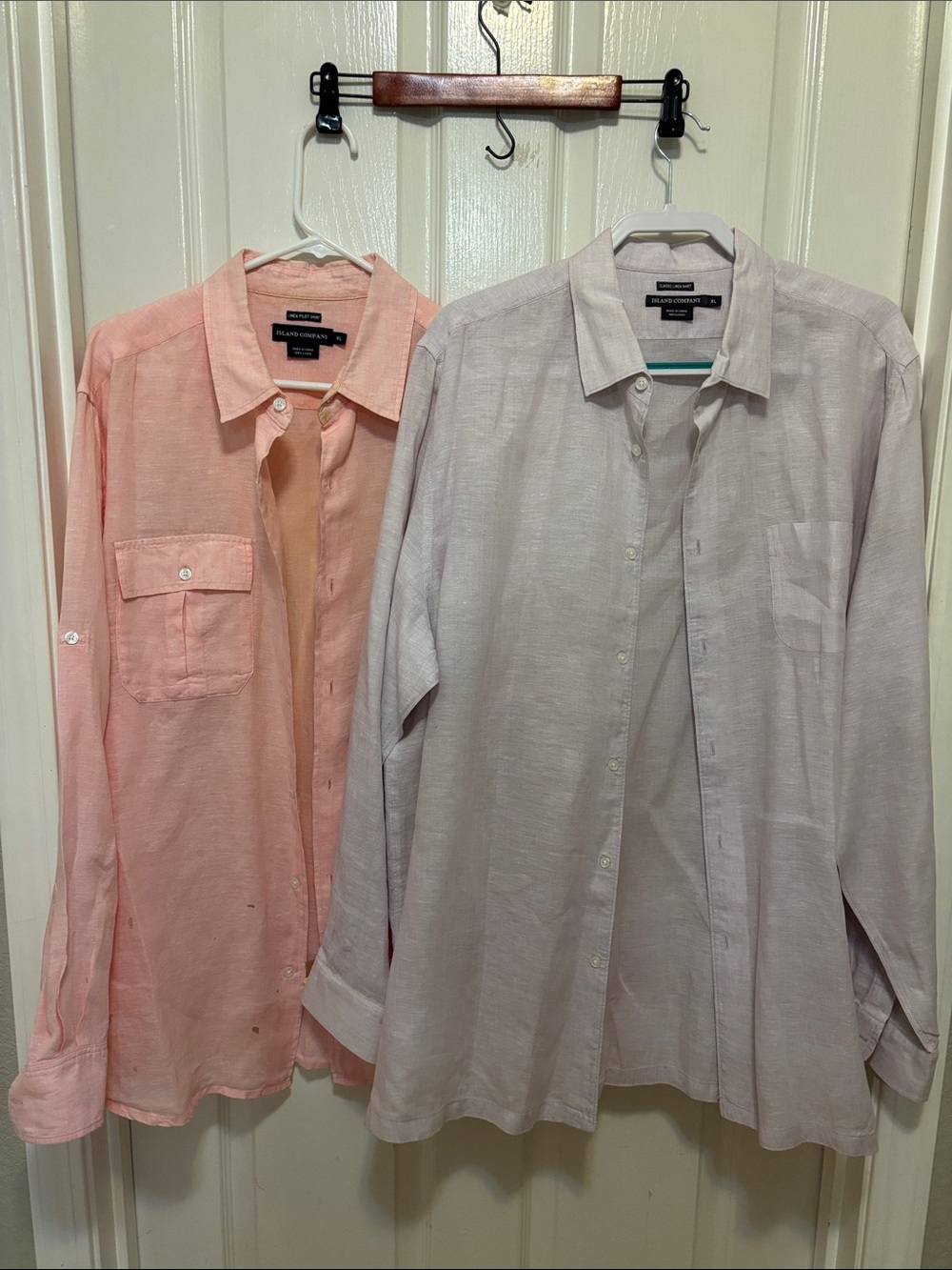 Island company XL purple and pink/red Linen Men's Shirts